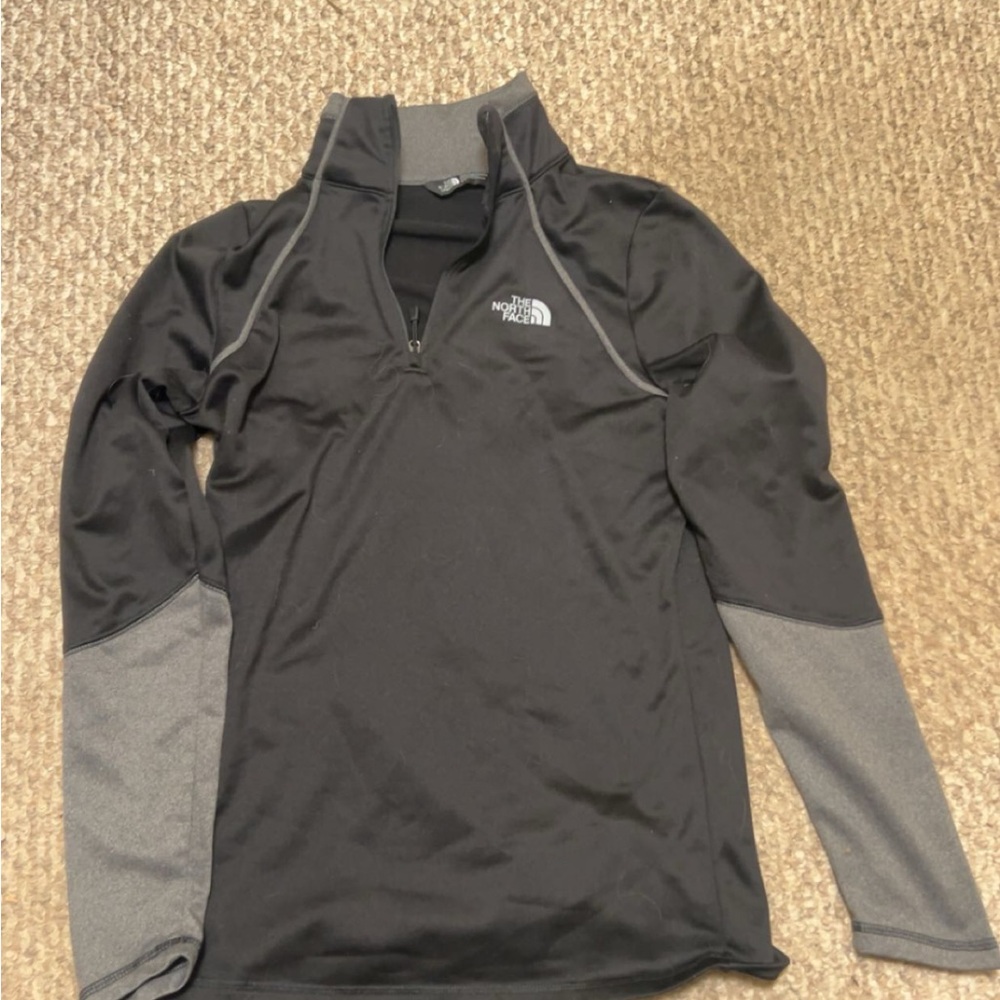 The North Face Black and Gray Quarter-Zip Top